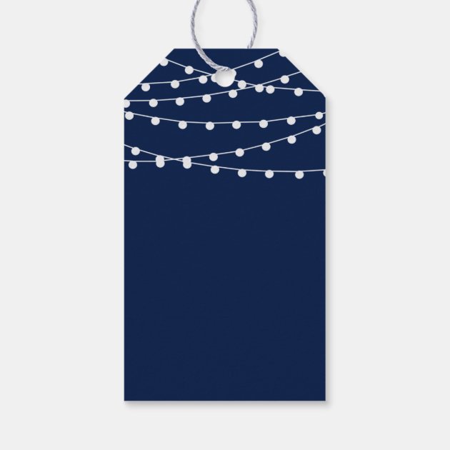 The String Lights On Navy Blue Wedding Collection Pack Of Gift Tags