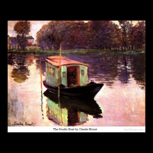 The Studio Boat by Claude Monet Poster
