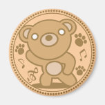 The stuffed toy of the bear refrigerator magnets