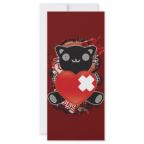 The stuffed toy of the cat custom rack cards