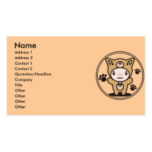 The stuffed toy of the dog business cards