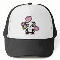 The stuffed toy of the panda hats