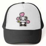 The stuffed toy of the panda trucker hats