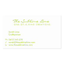 The Sublime Lime Business Card