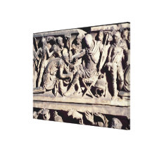 The submission of a barbarian to a Roman Stretched Canvas Print
