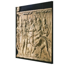 The submission of a barbarian to a Roman troop Canvas Prints