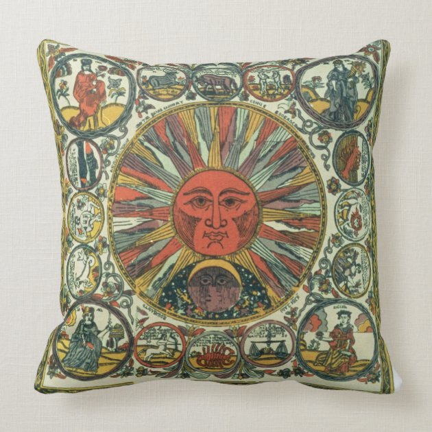 The Sun and the Zodiac, Russian, late 18th century Pillow