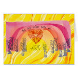 The Sun Never Sets On Art Watercolor Mixed Media Card