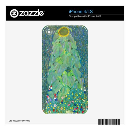 The Sunflower by Gustav Klimt iPhone 4S Decals