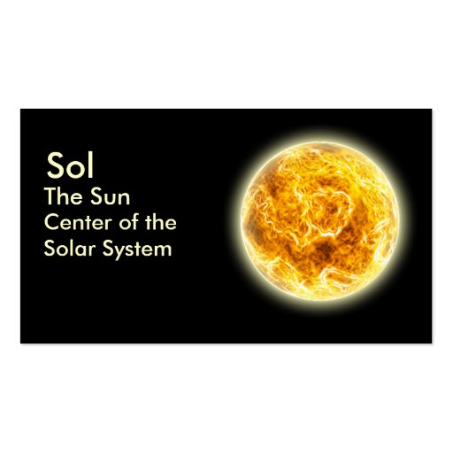 The Sun's Business Card (front side)