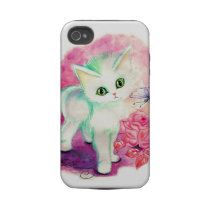 The Sweet White Angel Kitten Tough Iphone 4 Case
