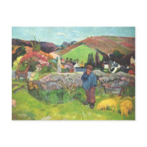 The Swineherd - Paul Gauguin Postcard