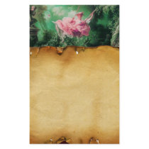 THE SWING ,Brown Parchment , green pink fuchsia Customized Stationery
