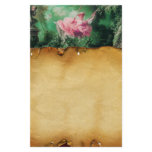 THE SWING ,Brown Parchment , green pink fuchsia stationery