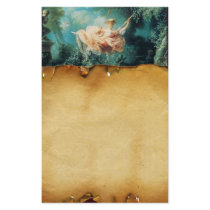 THE SWING ,Brown Parchment , green pink Stationery Design
