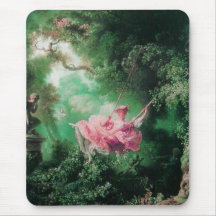 THE SWING  green pink fuchsia Mousepads