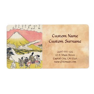 The Syllable He Passing Mount Fuji japanese art Custom Shipping Labels