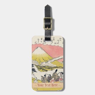 The Syllable He Passing Mount Fuji japanese art Tag For Bags