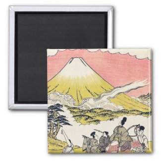The Syllable He Passing Mount Fuji japanese art Fridge Magnet