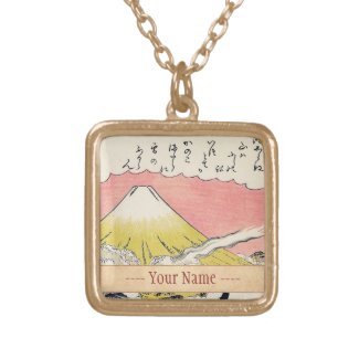 The Syllable He Passing Mount Fuji japanese art Necklace