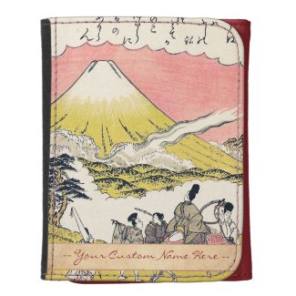 The Syllable He Passing Mount Fuji japanese art Leather Trifold Wallets