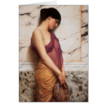 The Tambourine Girl by John William Godward Greeting Card