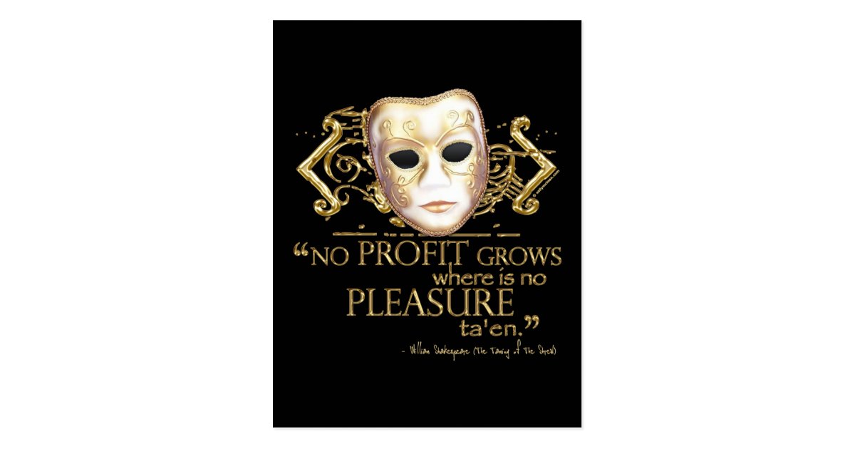 The Taming of the Shrew Quote (Gold Version) Postcard | Zazzle