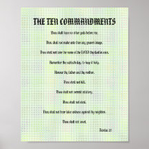 The Ten Commandments - Green Grid Poster