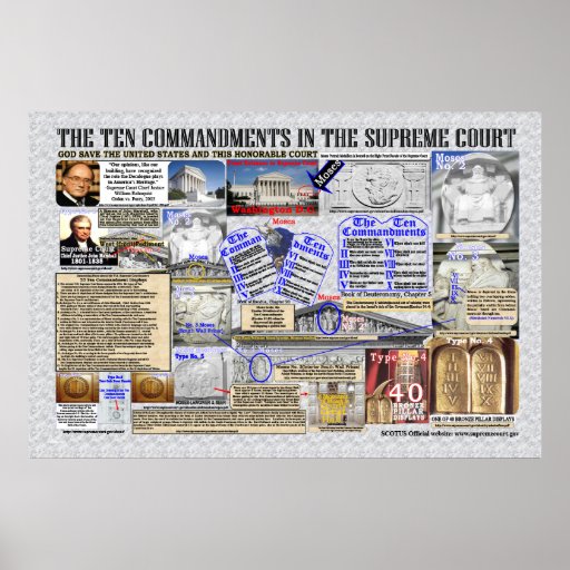 The Ten Commandments in the Supreme Court Poster Zazzle