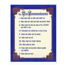 THE TEN COMMANDMENTS POST CARD