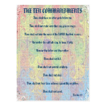 The Ten Commandments Postcard