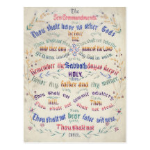 The Ten Commandments postcards
