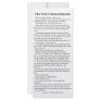 The Ten Commandments Prayer Card Customized Rack Card