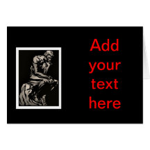 The thinker blank card for humor funny