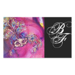 THE THIRD MASK , Monogram Fuchsia Black Rectangle Stickers