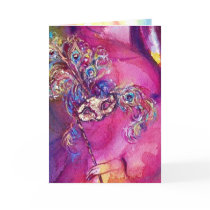 THE THIRD MASK  / VENETIAN MASQUREADE,pink purple Card