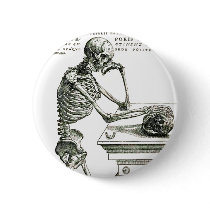 The Thoughtful Skeleton Button