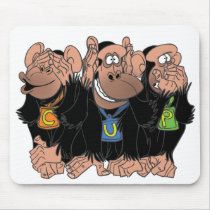 THE THREE CHIMPS mousepads by nassosvakalis THE THREE CHIMPS mousepads