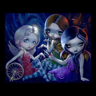 The Three Fates ART PRINT gothic fairy goddess