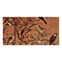 The Three Friends And A Hundred Birds By Pien Photo Card