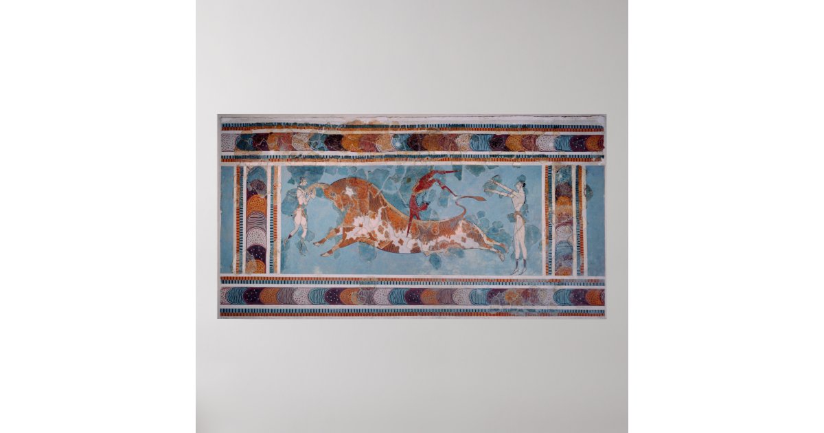 The Toreador Fresco, Knossos Palace, Crete Poster Zazzle