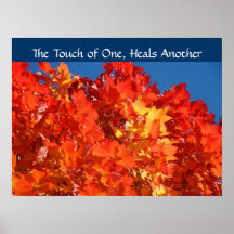 The Touch of One Heals Another Nursing Autumn Posters