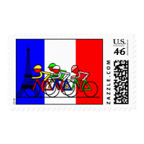 The Tour Arrives in Paris Postage Stamps