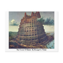 The Tower Of Babel. By Bruegel A. Pieter Post Cards