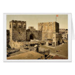 The towers of David and Hippicus, Jerusalem, Holy Card