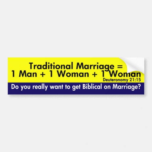 The Traditional Marriage Equation Bumper Sticker