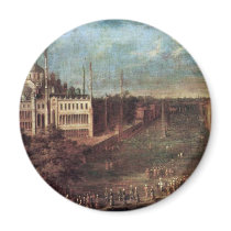 The Train Crosses The Grand Vizier Ameydan By Mour Refrigerator Magnets