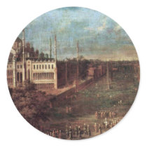 The Train Crosses The Grand Vizier Ameydan By Mour Round Stickers