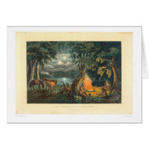The Trapper's Camp-fire 1866 (1779A) Card