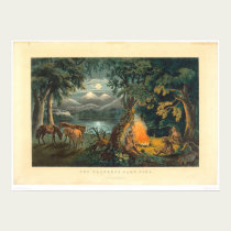 The Trapper's Camp-fire 1866 (1779A) posters by Bancroft The Trapper's Camp-fire 1866 (1779A) posters